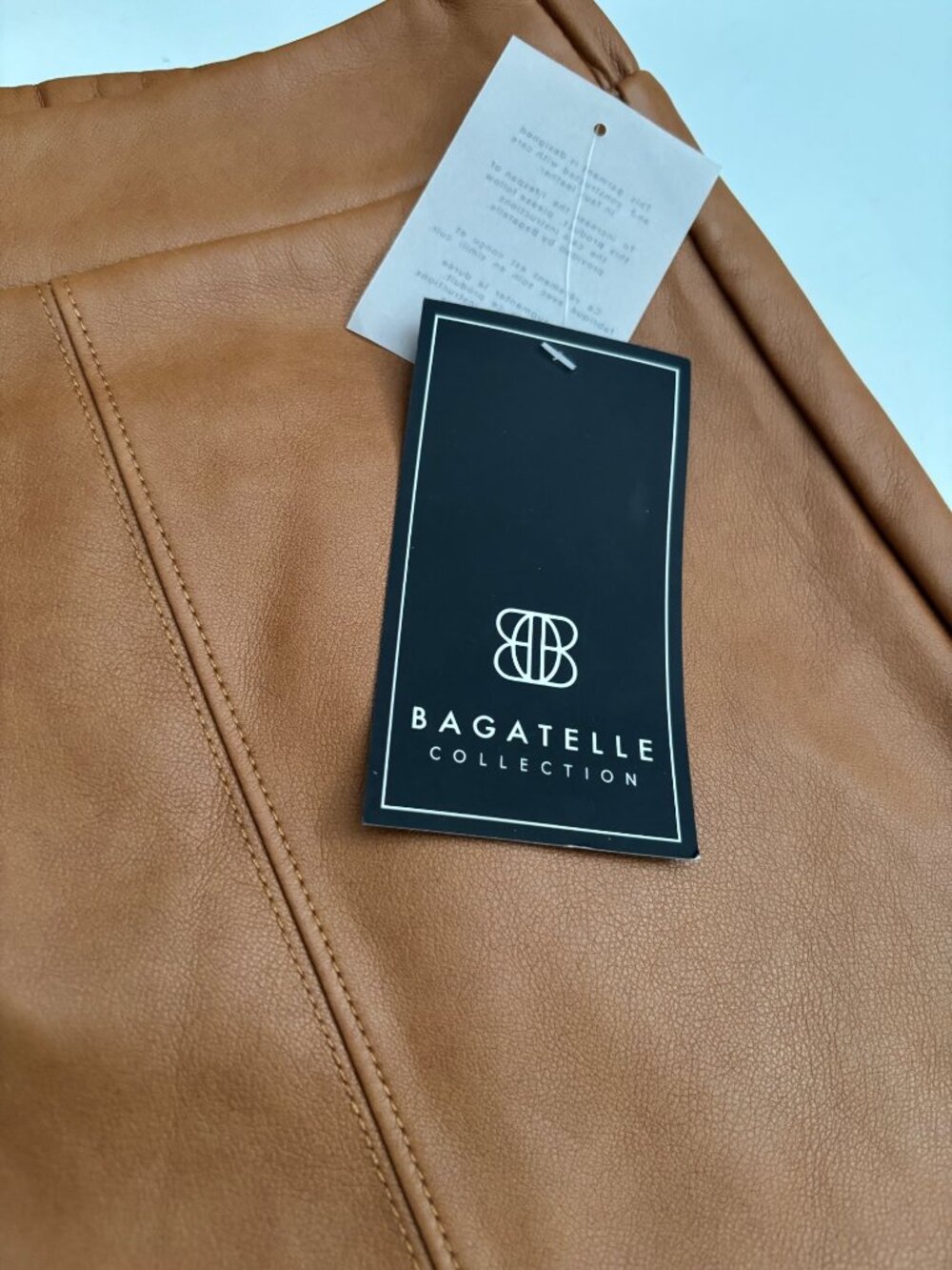 Bagatelle Collection Womens Faux Leather Wide-Leg Pants Camel Brown Size L new - Picture 5 of 8